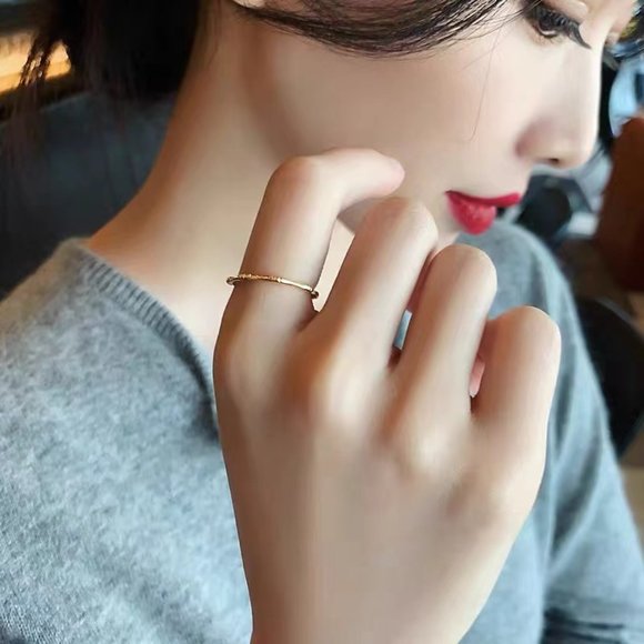 Bamboo ring female light luxury niche design - Picture 4 of 5